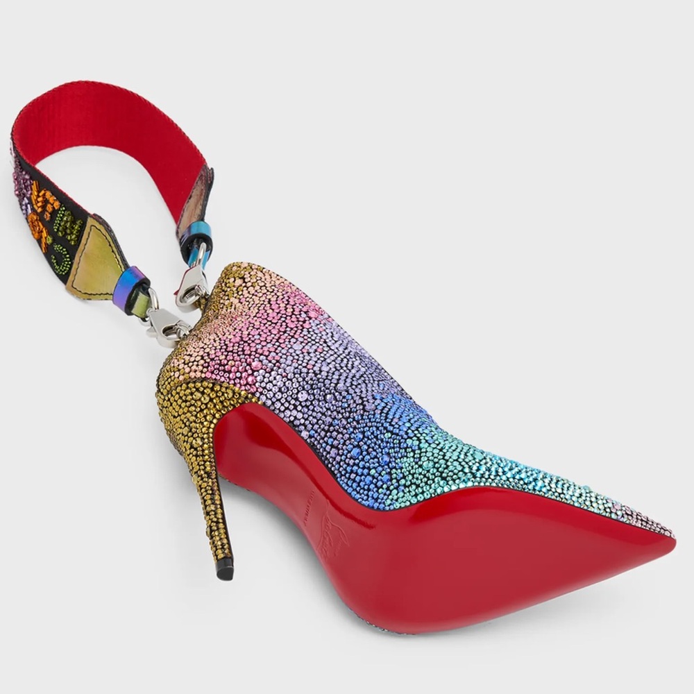 Limited Edition Christian Louboutin A B Charm Rainbow Multi Crystal Strass Bag - Picture 9 of 12